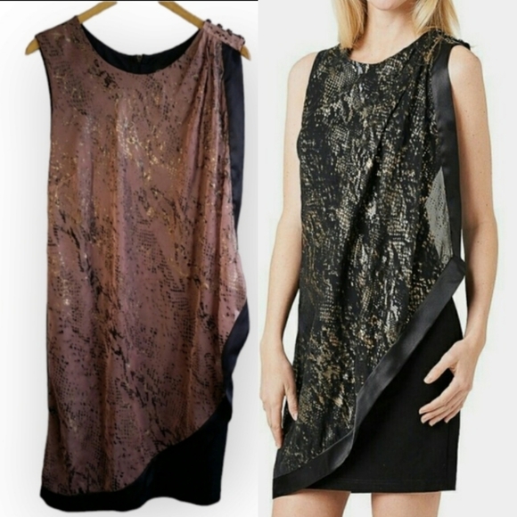 Adrianna Papell Dresses & Skirts - Hailey Adrianna Papell Python Print Mini Dress Cocktail Event Sleeveless 6